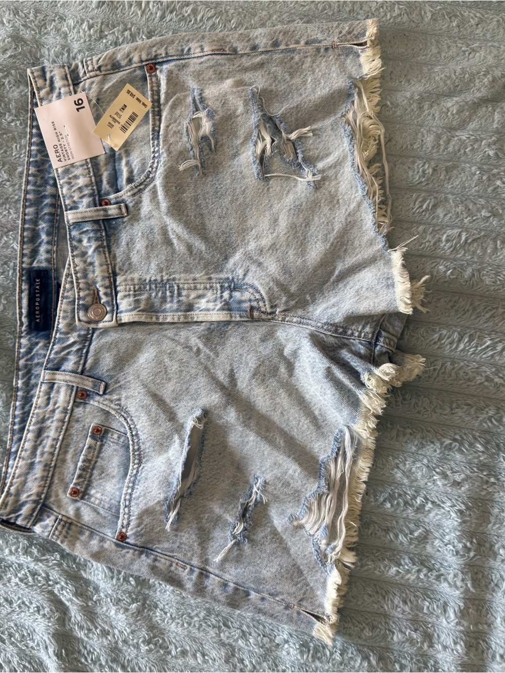 Aeropostale Light Blue Distressed Denim Shorts